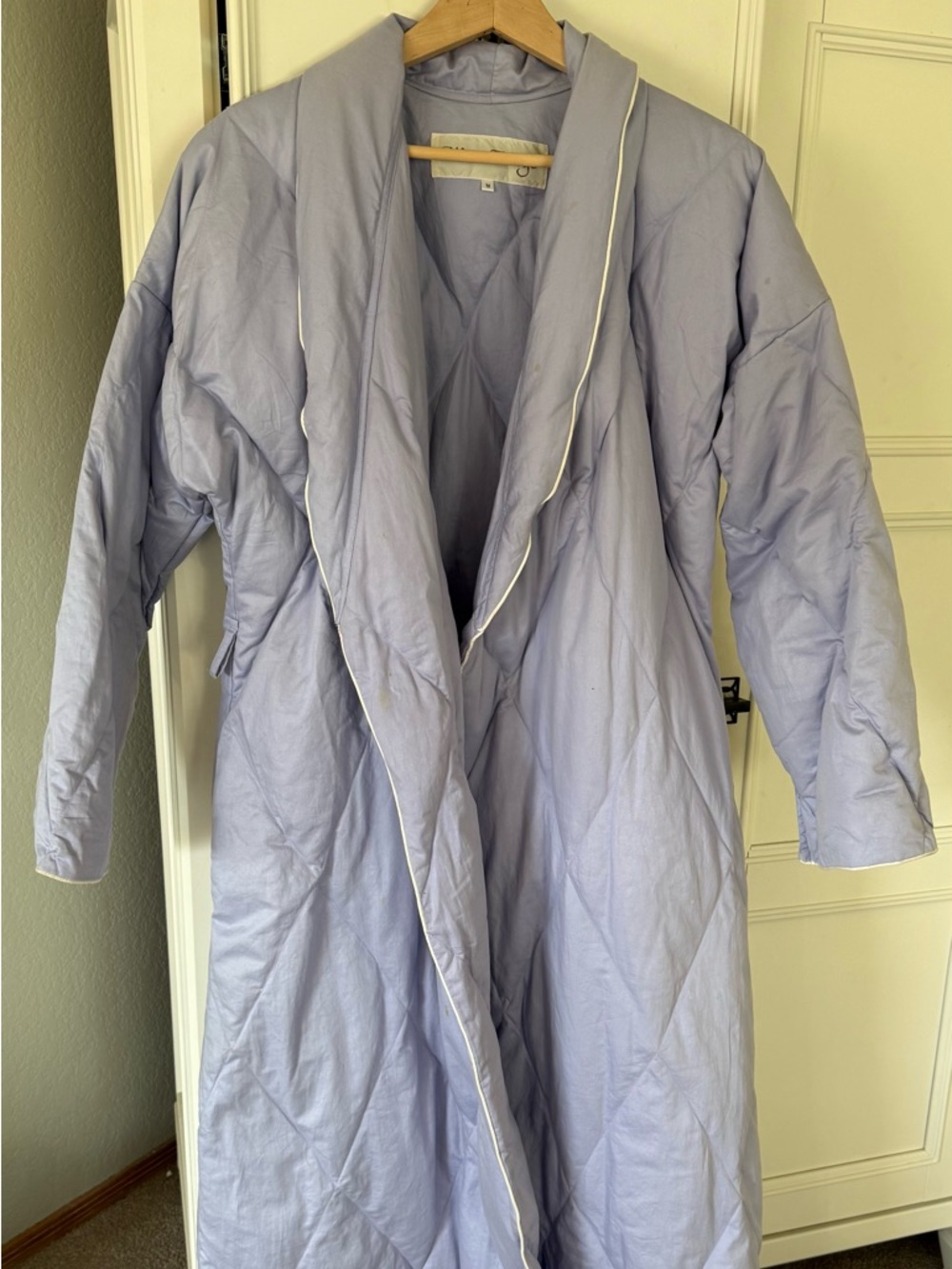 Warm Things Quilted Down Filled Robe in Lavender Size Medium